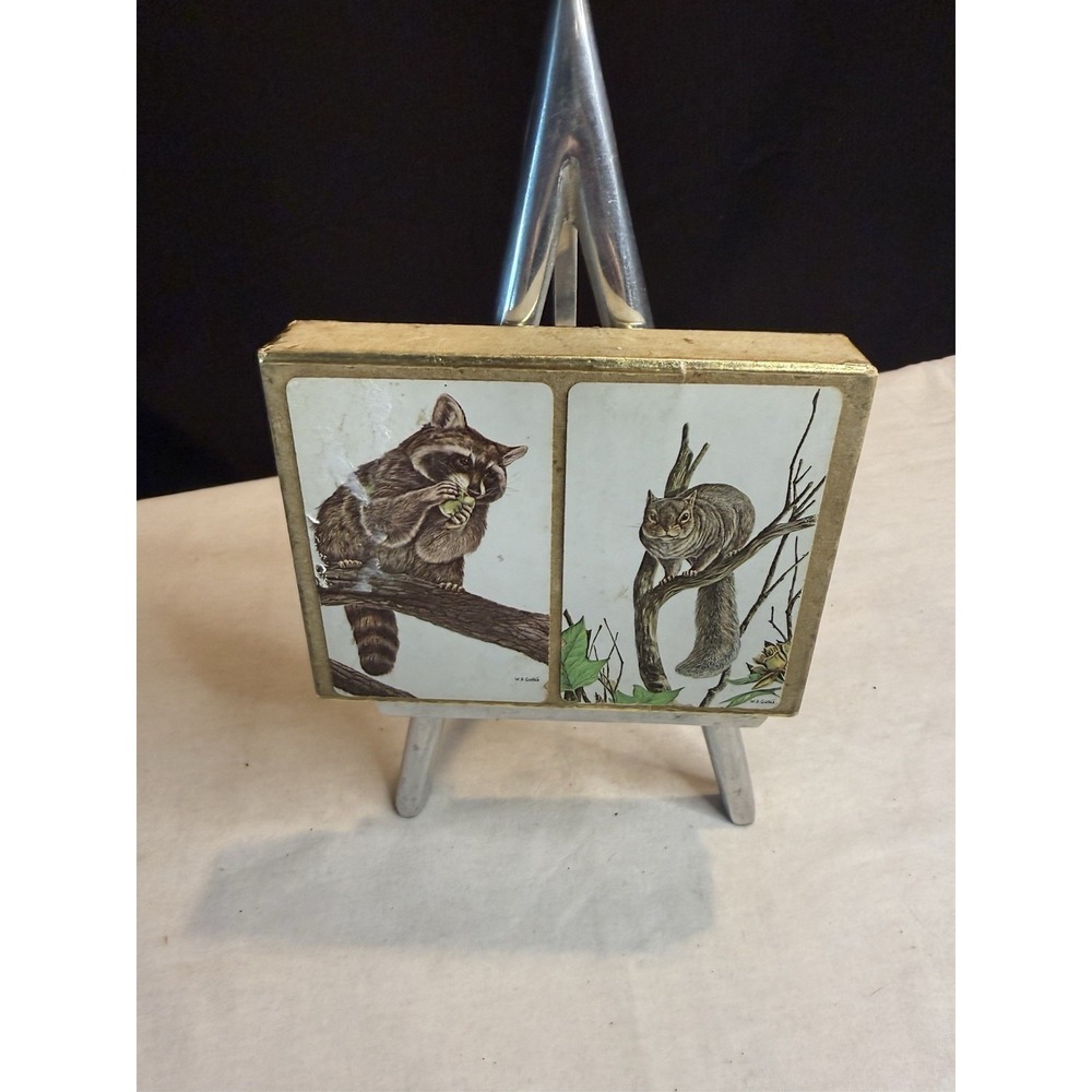 Vintage Congress Playing Cards Raccoon Squirrel WD Gaither Cel-U-Tone Bridge